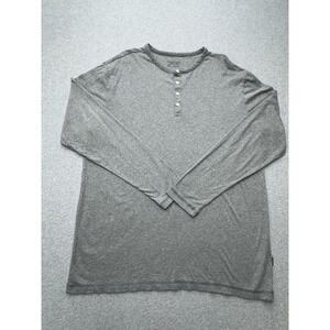 Patagonia Shirt Mens XXL Gray Long Sleeve Organic Cotton Henley‎ Button Pullover